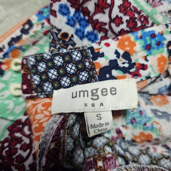 Umgee USA Boho Multicolor Patchwork Sleeveless Tunic Dress Size S - Picture 7 of 12